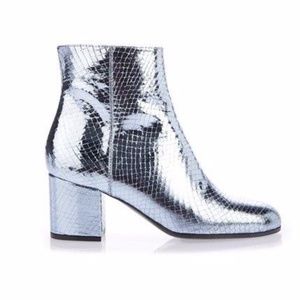 Paris Texas Metallic Snake Embossed Leather Boots